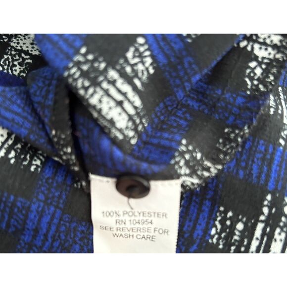 Antilia Femme Blouse - Midnight Blue Tunic Plaid Graphic Pattern - Picture 7 of 9